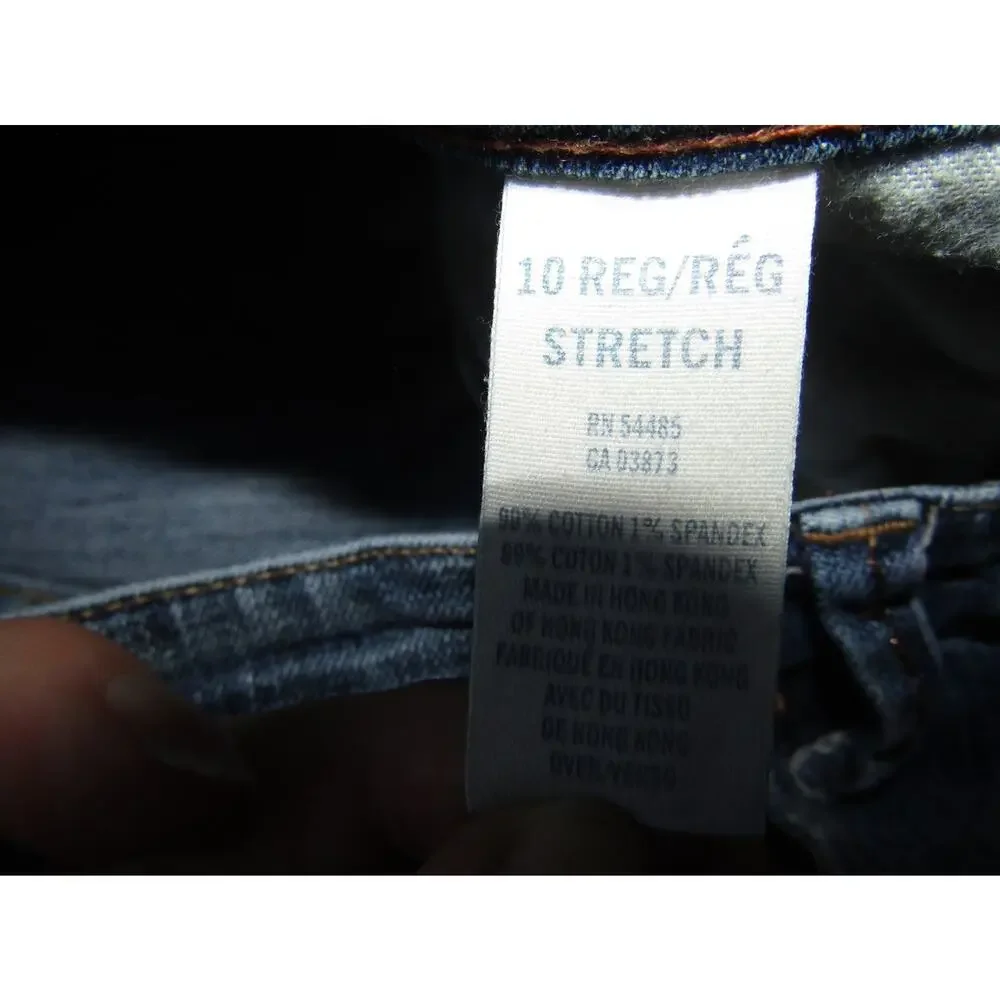 American Eagle Outfitters Jeans Women's 10 Regular Bootcut Embroidered Blue Deni